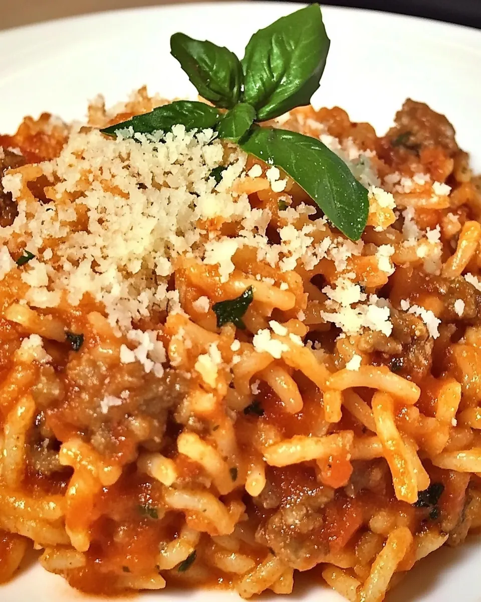 Quick Spaghetti Rice shot