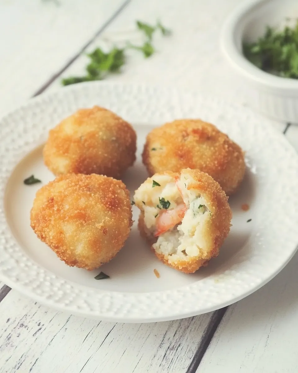Delicious Spanish Crab & Prawn Croquettes (Croquetas) shot