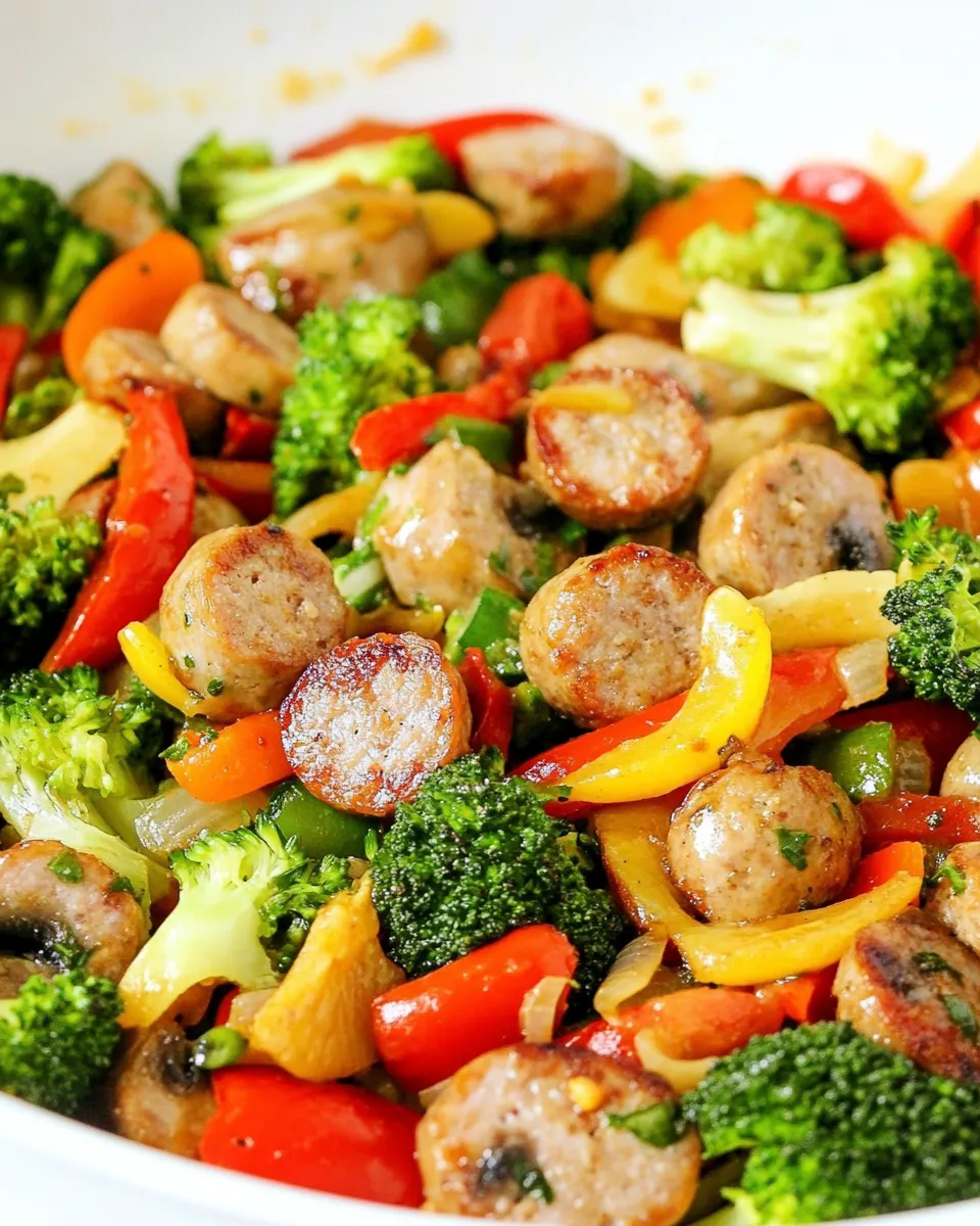 Delicious Spicy Sausage and Veggie Stir Fry dish photo