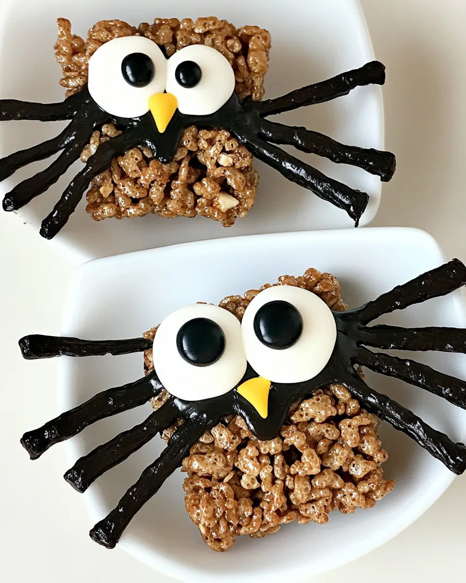 Easy Spider and Owl Krispie Treats recipe photo