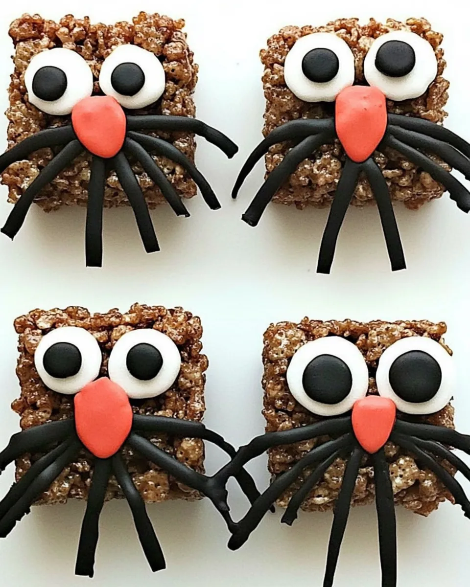 Delicious Spider and Owl Krispie Treats shot