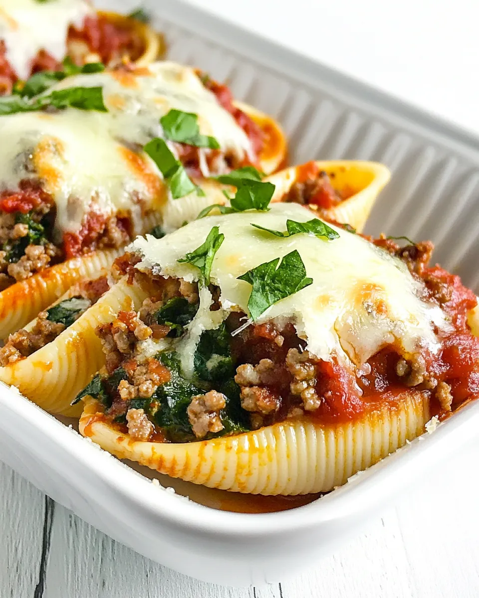 Homemade Spinach and Ground Beef Stuffed Shells photo