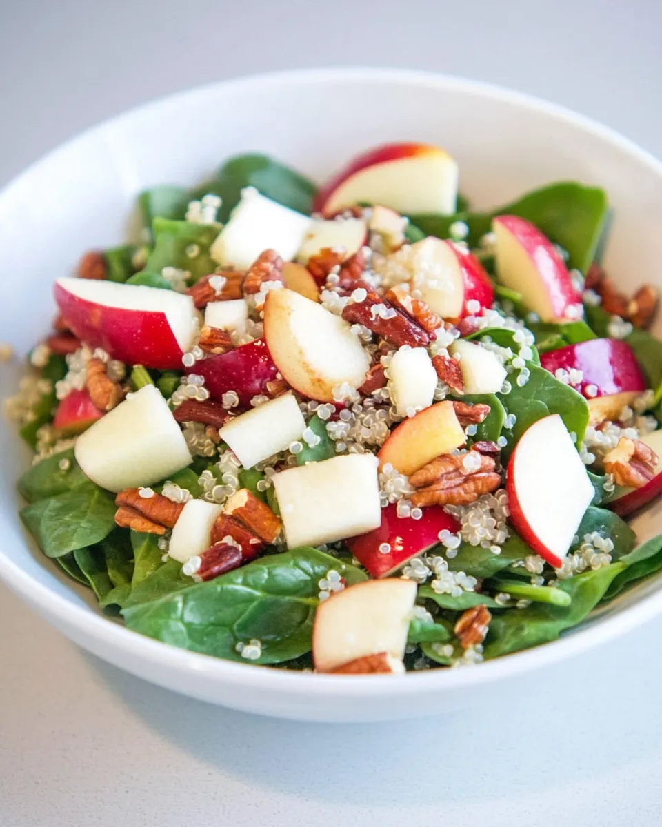 Homemade Spinach and Quinoa Salad with Apple photo