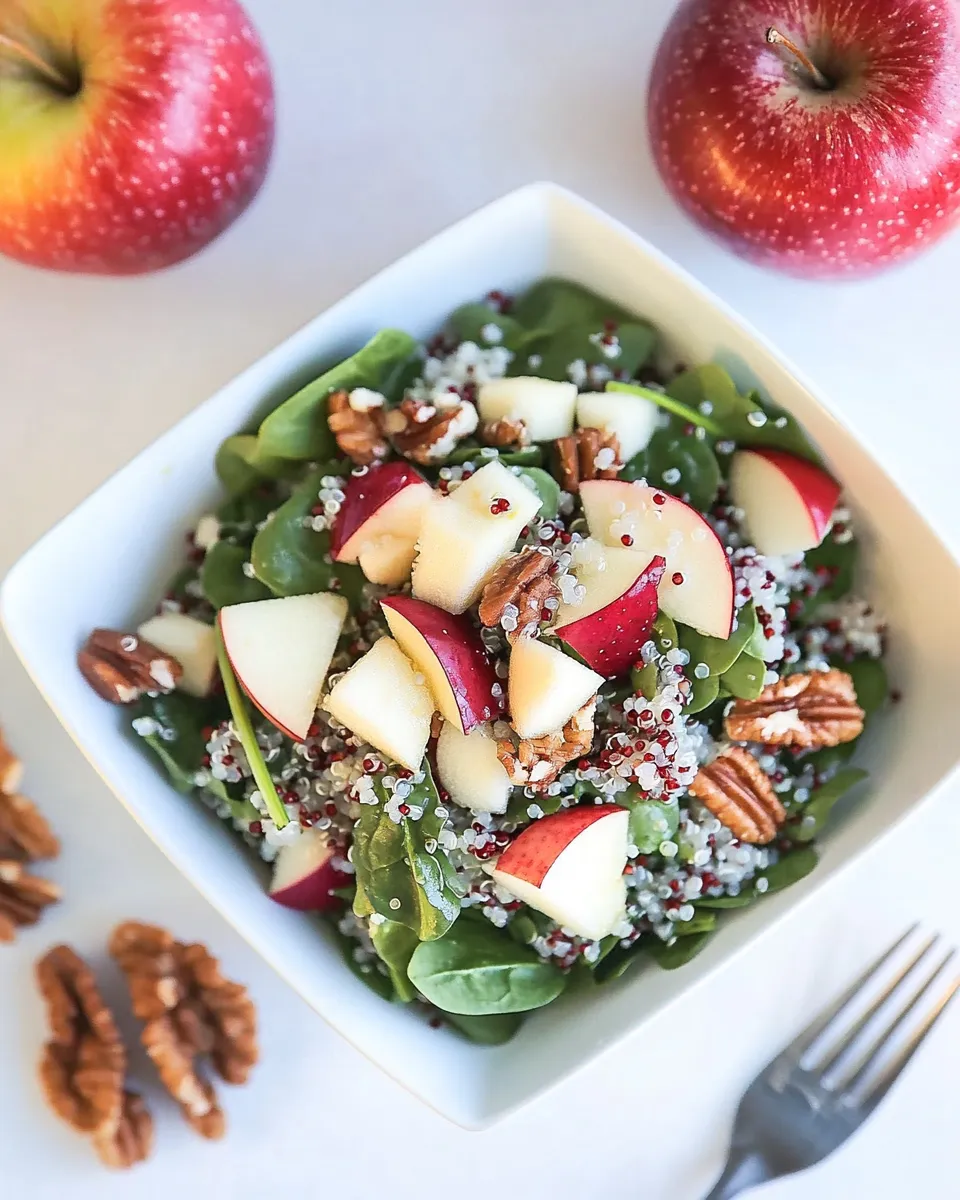 Delicious Spinach and Quinoa Salad with Apple shot