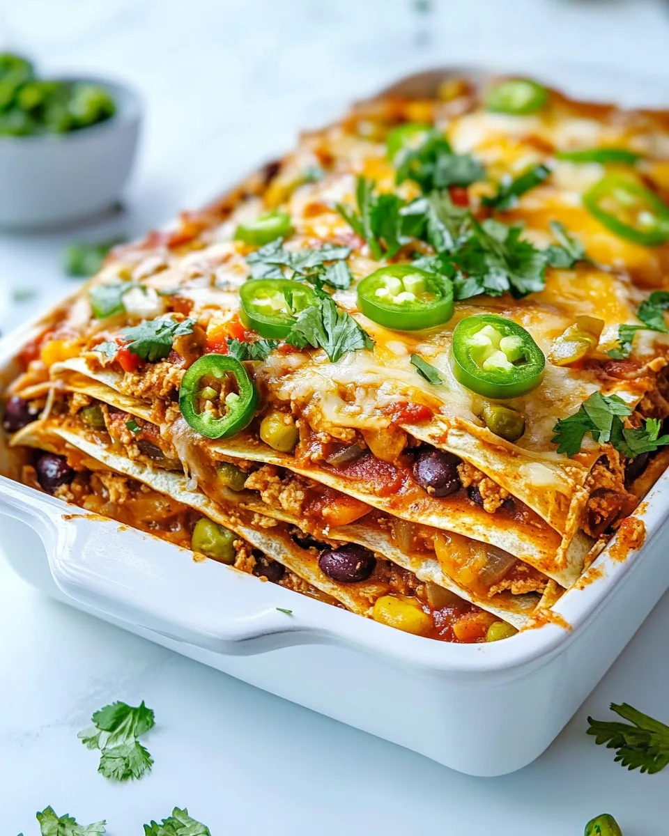 Quick Stacked Vegetable Enchiladas recipe photo