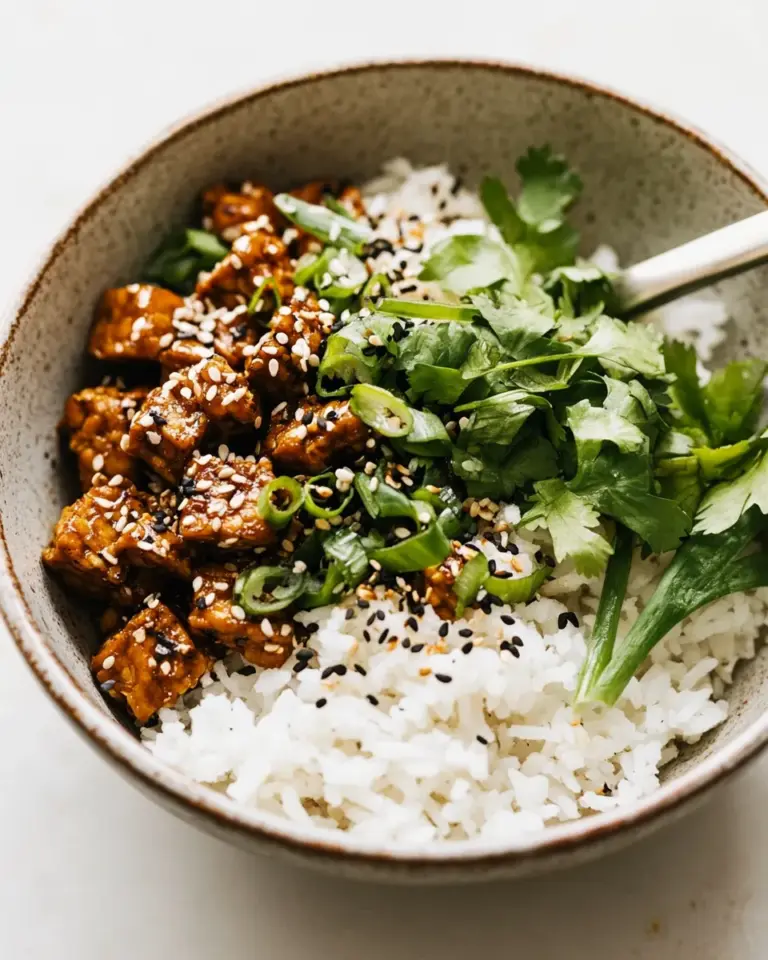 Homemade Sticky Ginger Tempeh with Coconut Rice photo