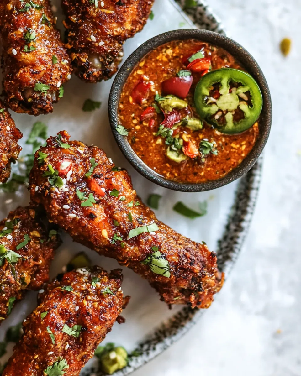 Tasty Sticky Mango Curry Oven Baked Boneless Wings. dish image