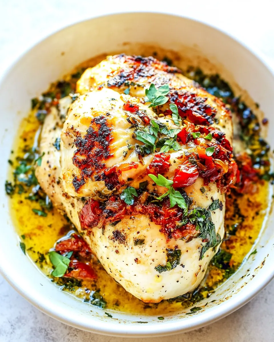 Homemade Stuffed Tuscan Garlic Chicken photo