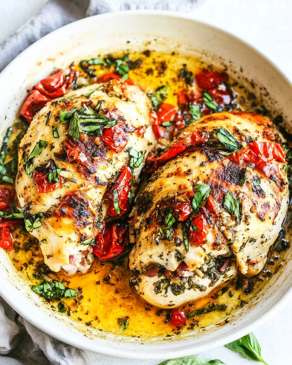 Delicious Stuffed Tuscan Garlic Chicken image