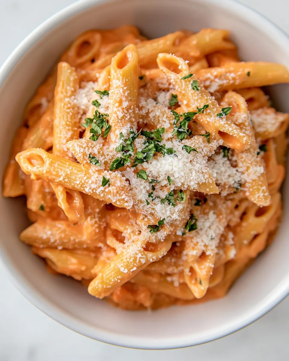 Quick Super Easy Creamy Tomato Pasta shot