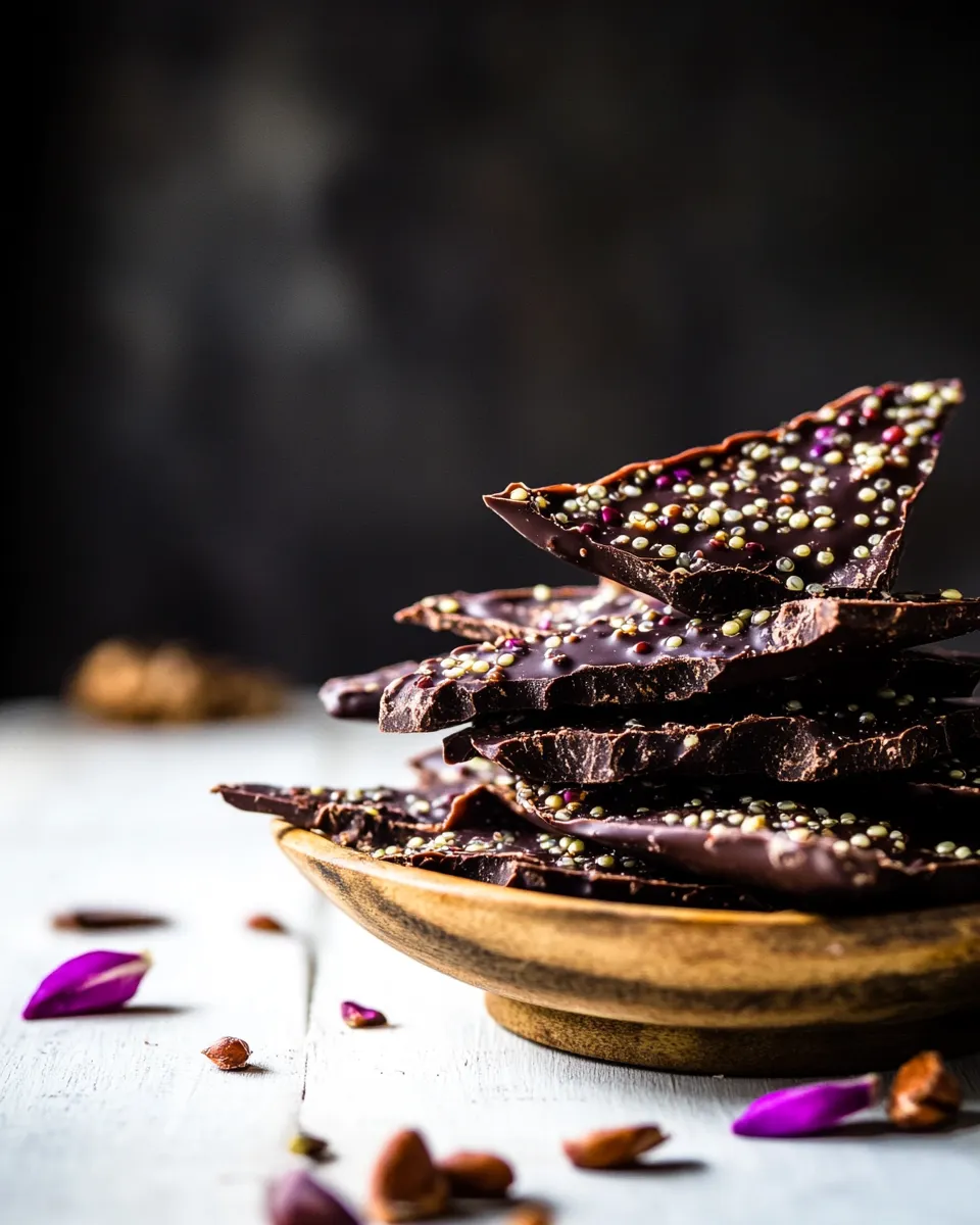 Healthy Superfood Chocolate Quinoa Bark. recipe photo