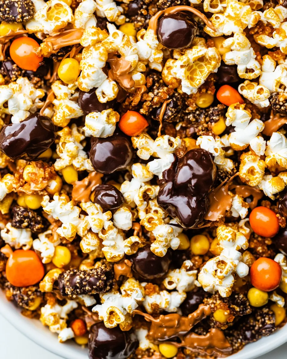 Delicious Sweet and Salty Popcorn Snack Mix shot