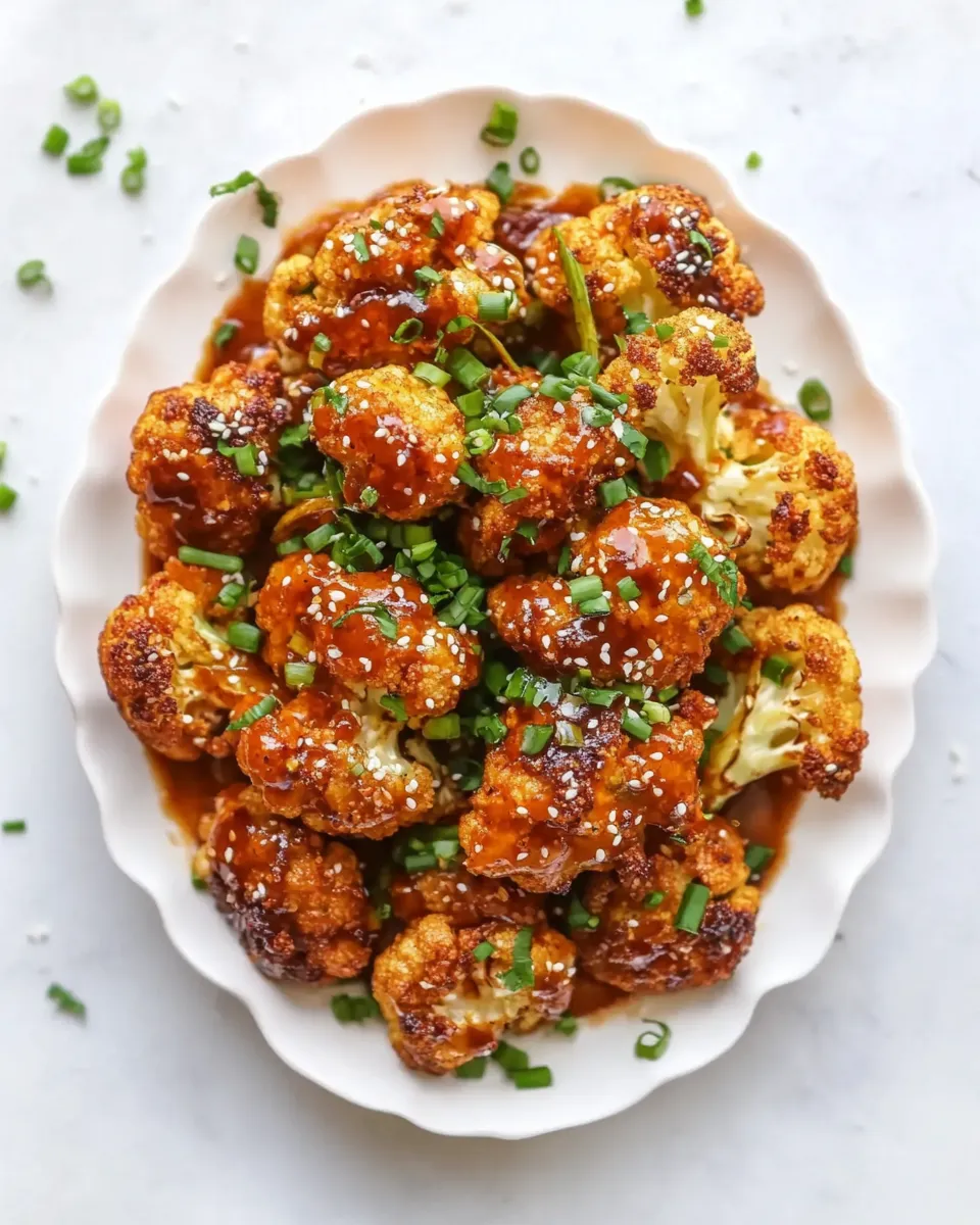 Healthy Sweet and Spicy Roasted Cauliflower. dish image