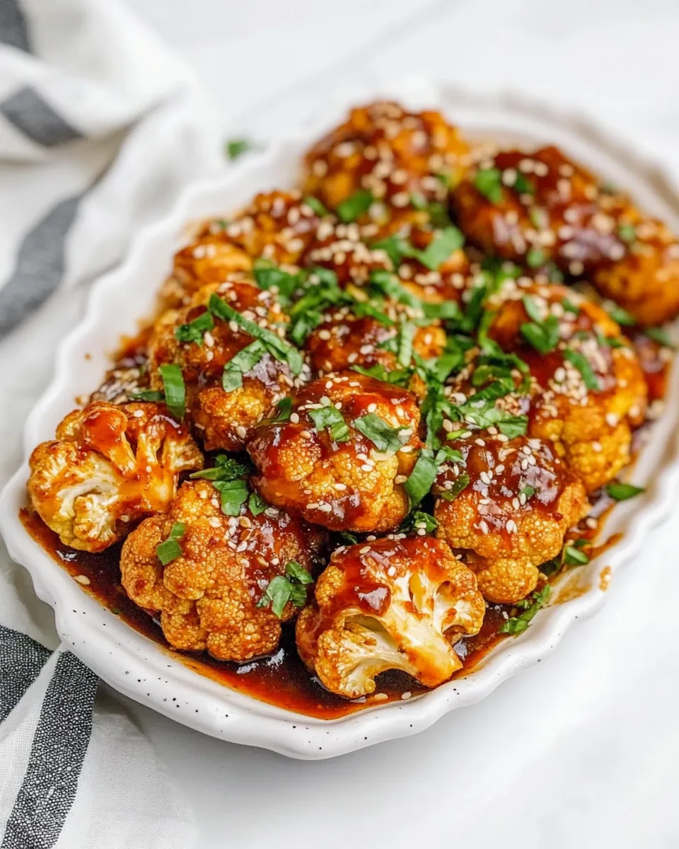 Healthy Sweet and Spicy Roasted Cauliflower. recipe photo