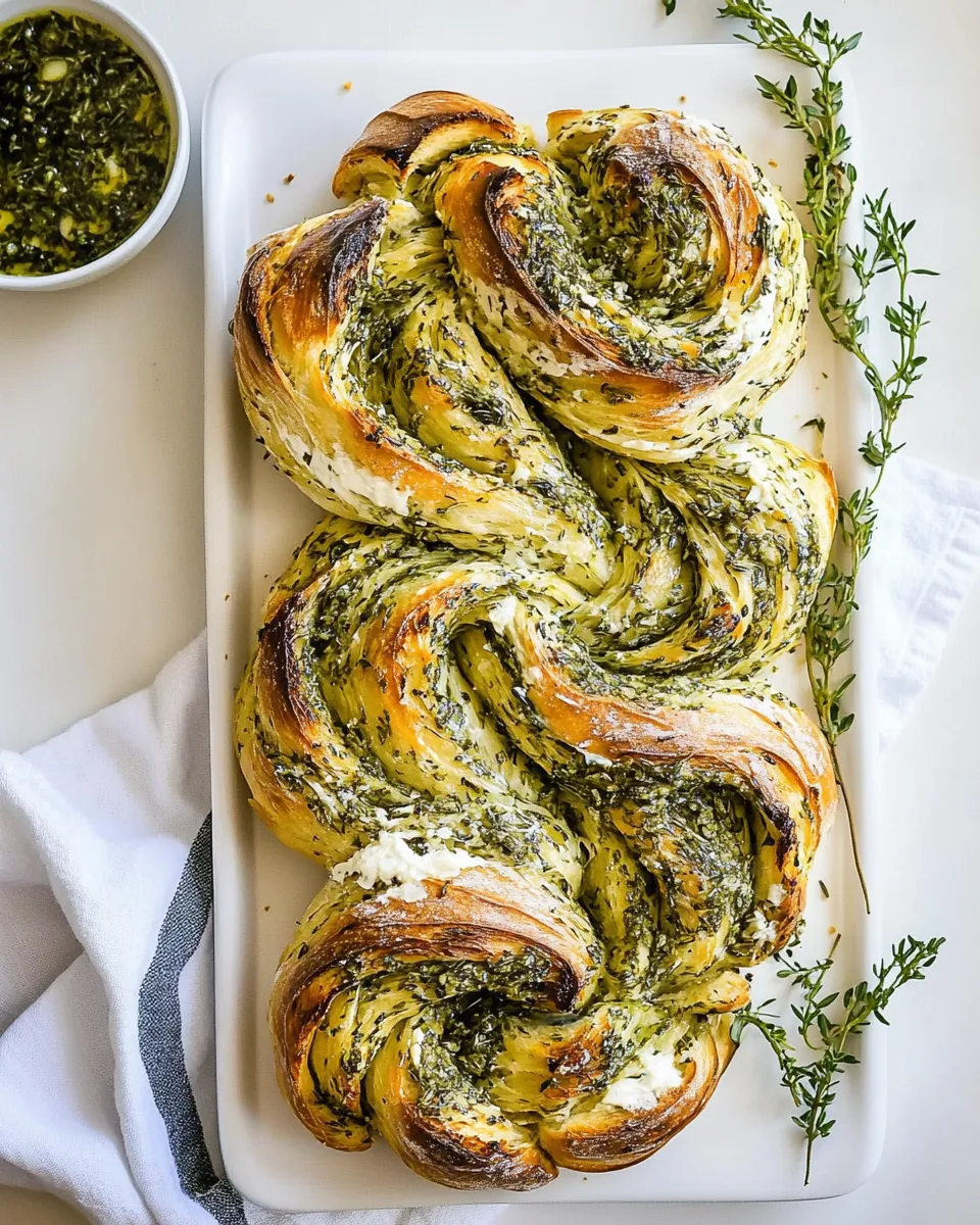 Ultimate Swirled Garlic Herb Bread. photo