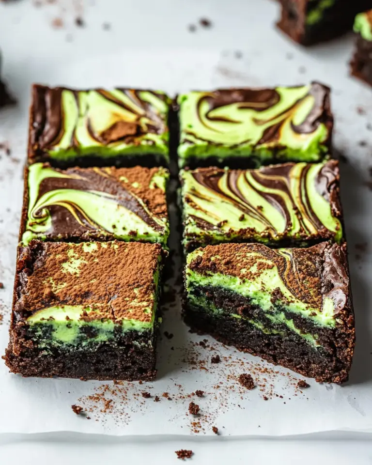 Homemade Swirled Mint Cream Cheese Brownies photo