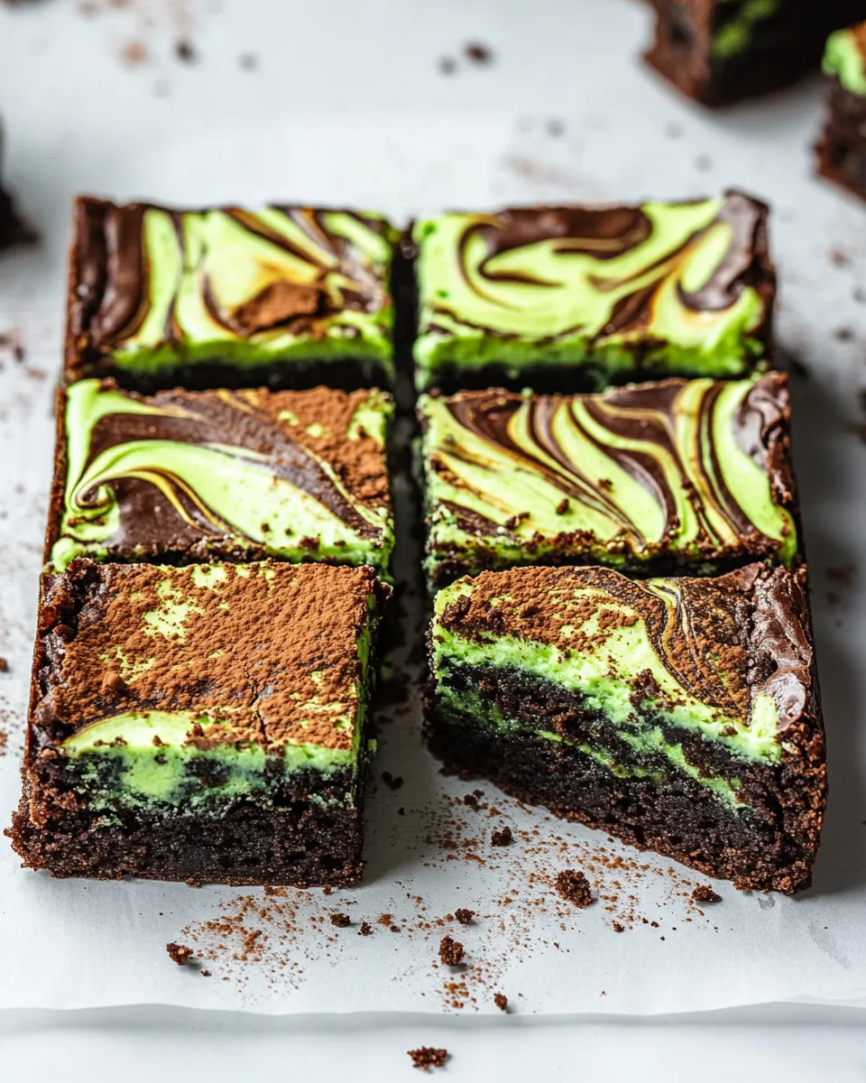 Homemade Swirled Mint Cream Cheese Brownies photo