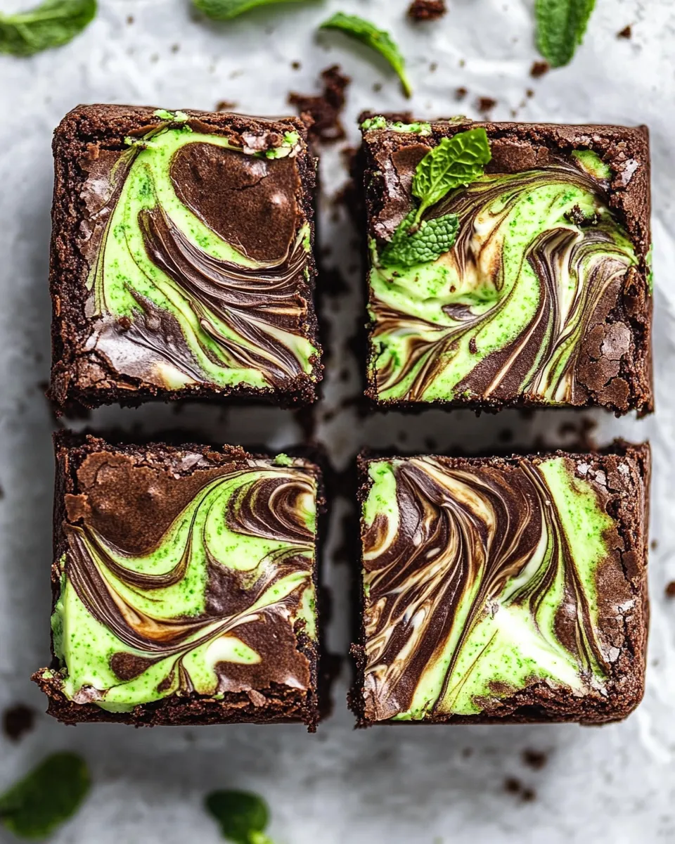Tasty Swirled Mint Cream Cheese Brownies shot