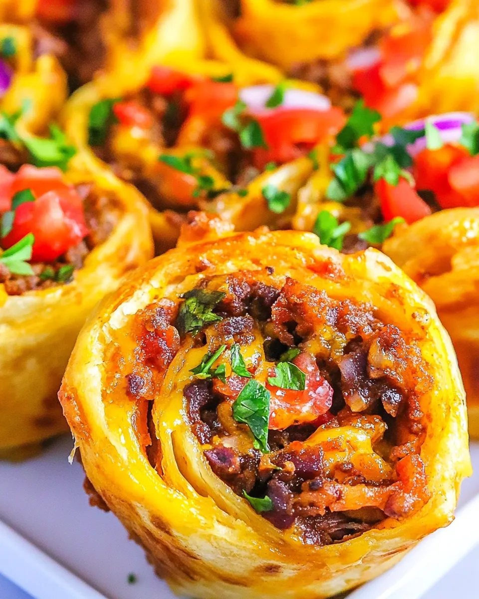 Savory Taco Pinwheels shot