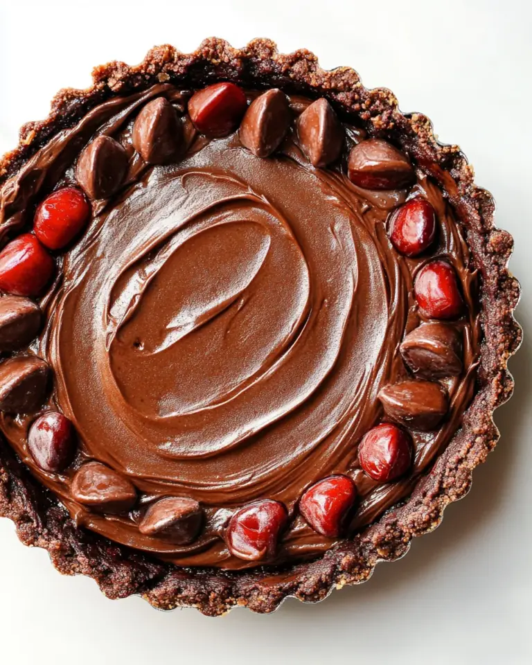 Homemade Tart Cherry Chocolate Tart recipe photo