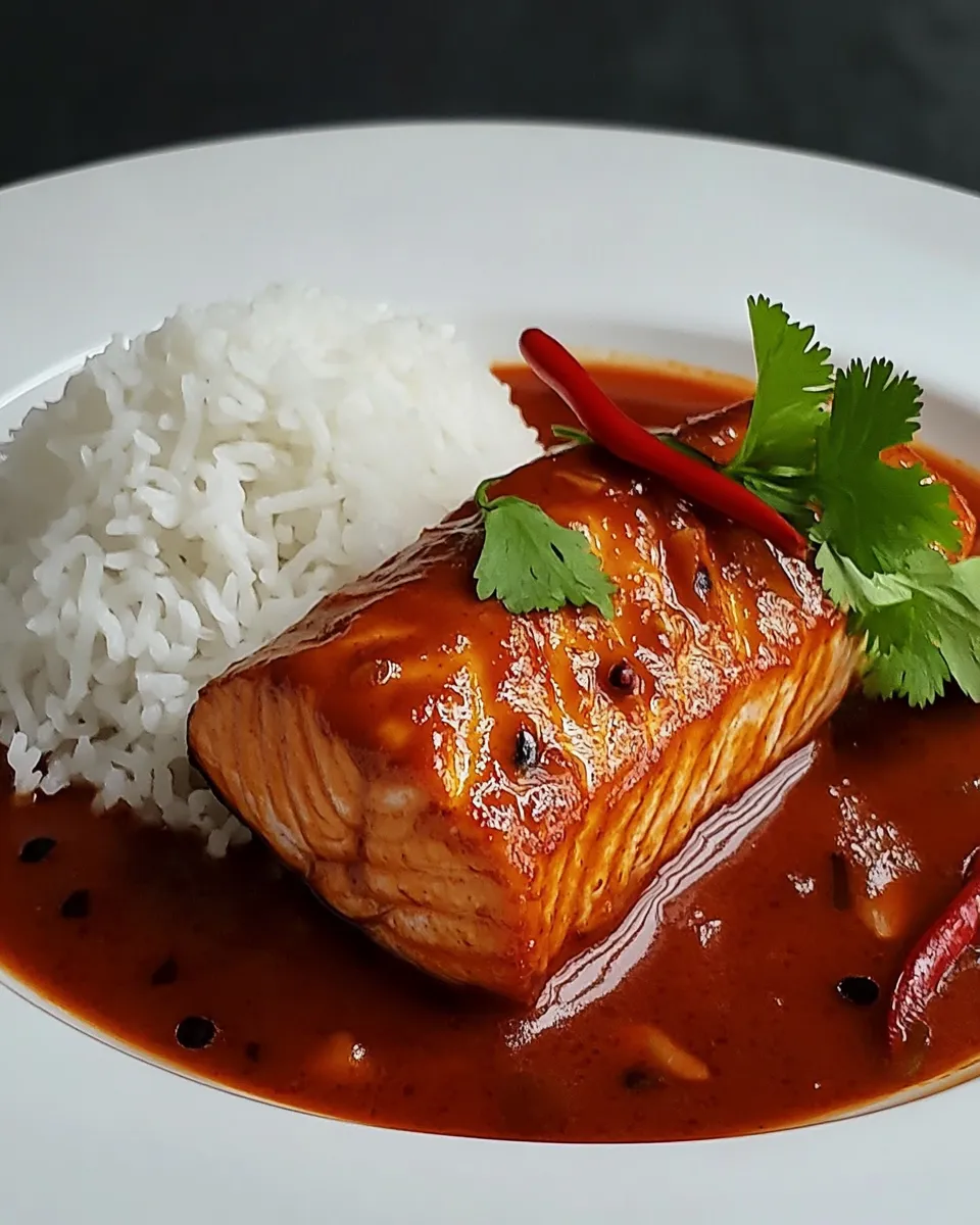 Delicious Thai Red Curry Salmon (Choo Chee Pla) image