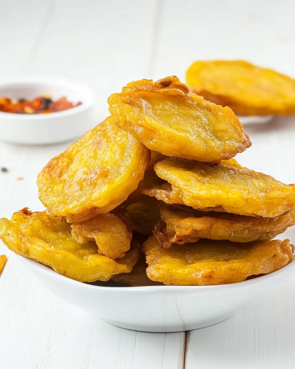 Classic Tostones: Fried Green Plantains image