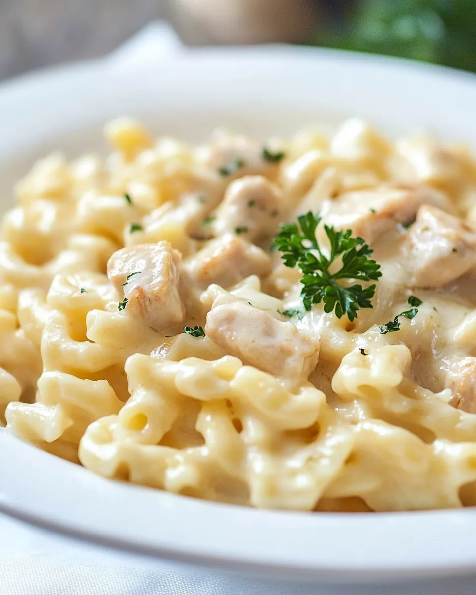 Delicious Triple Cheddar Chicken Pasta image