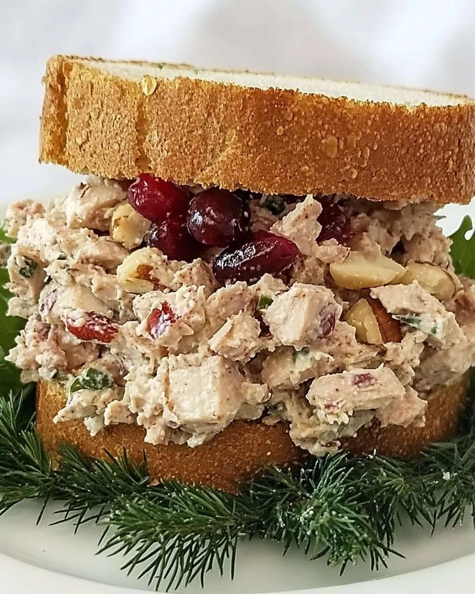 Homemade Tuna, Cranberry, Pecan Salad Sandwich photo