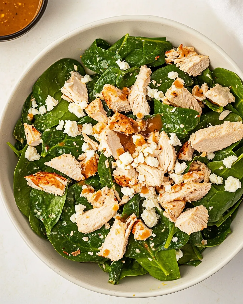 Healthy Turkey Spinach Salad with Chutney Vinaigrette image