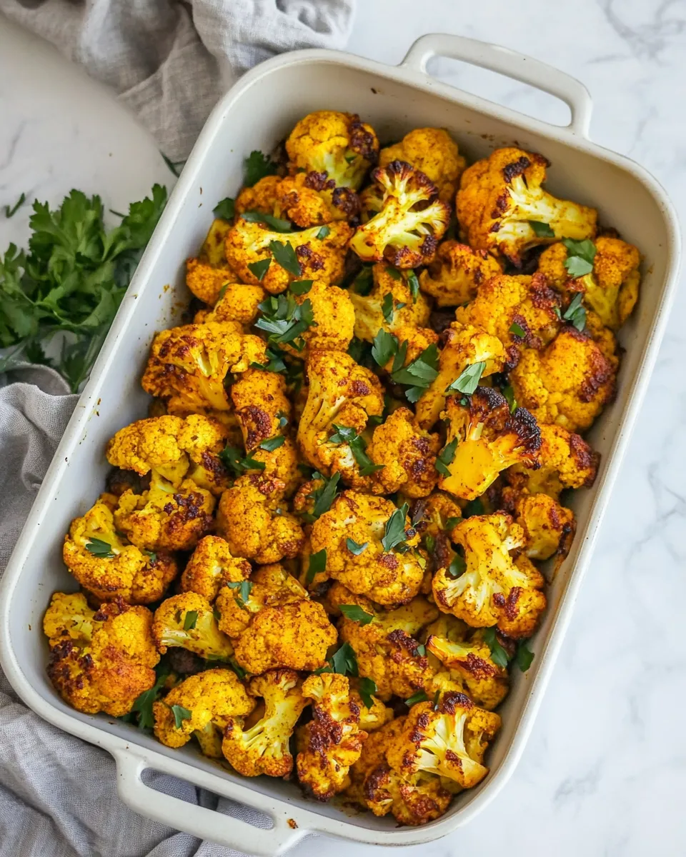 Easy Turmeric Roasted Cauliflower (Vegan, Paleo, Keto) photo