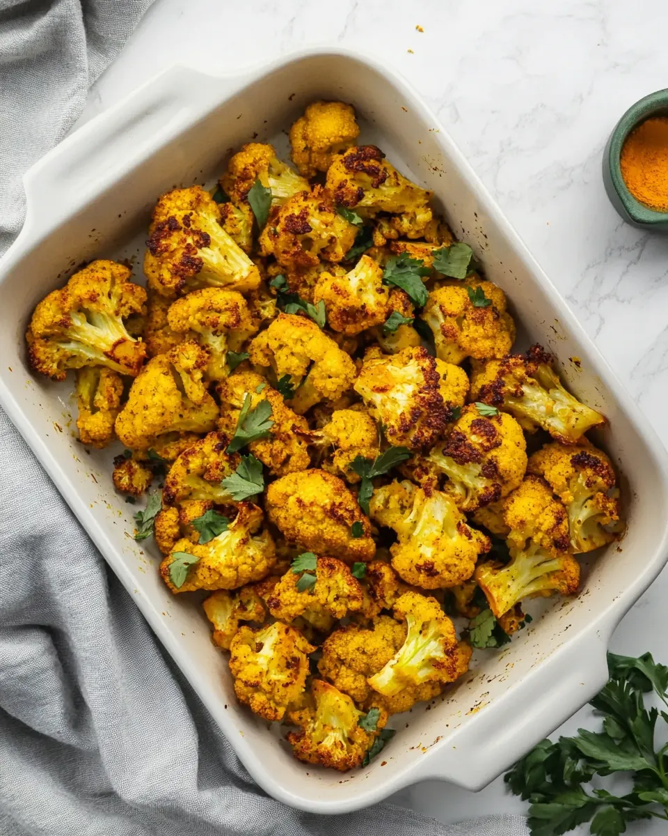 Savory Turmeric Roasted Cauliflower (Vegan, Paleo, Keto) dish photo