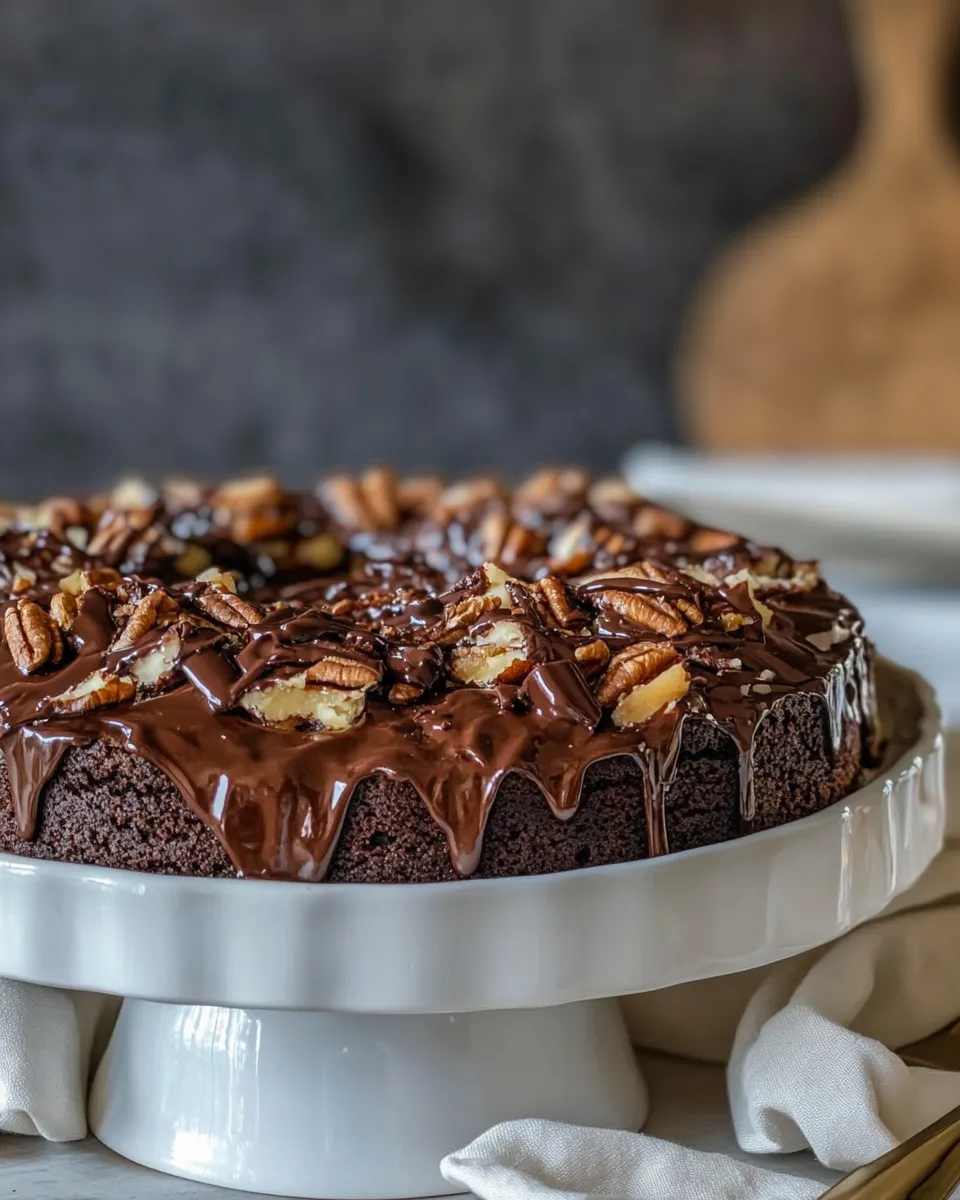 Delicious Turtle Cake (Chocolate Brownie Cake Recipe) image