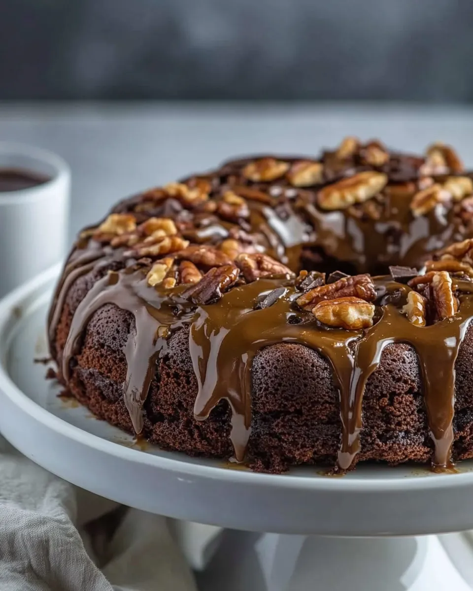 Classic Turtle Cake (Chocolate Brownie Cake Recipe) shot