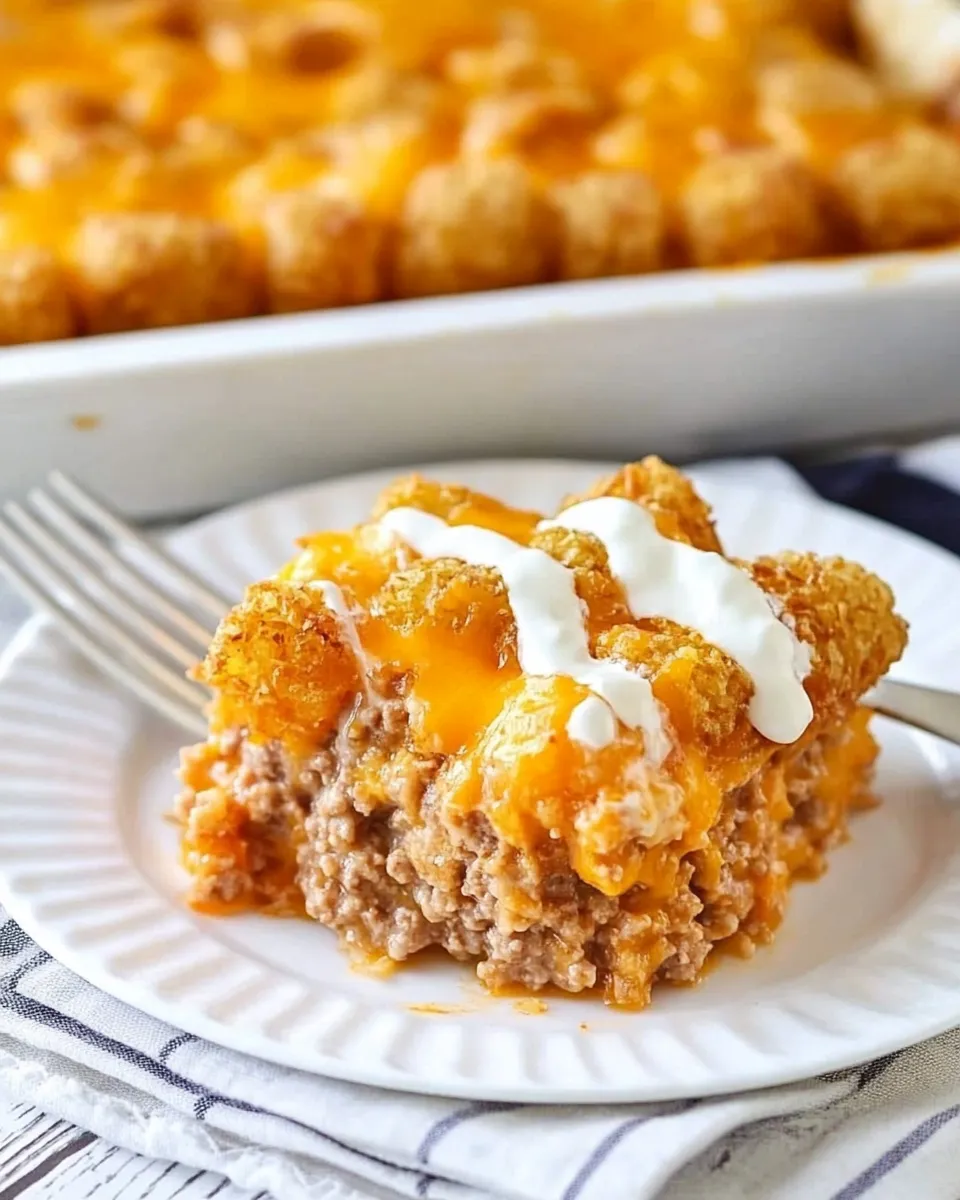 Delicious Ultimate Hamburger Tater Tot Casserole: Budget-Friendly Family Favorite image