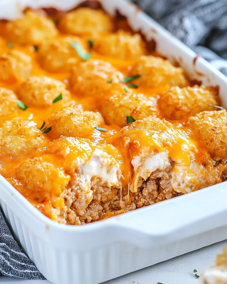 Savory Ultimate Hamburger Tater Tot Casserole: Budget-Friendly Family Favorite recipe photo