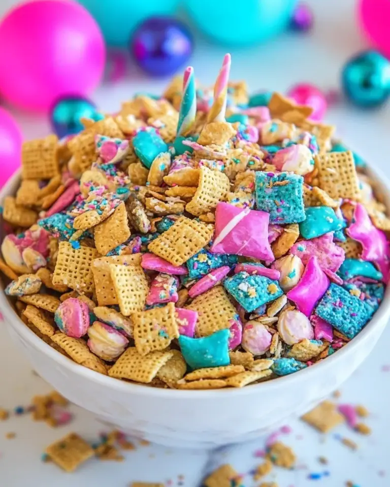 Homemade Unicorn Chex Mix photo