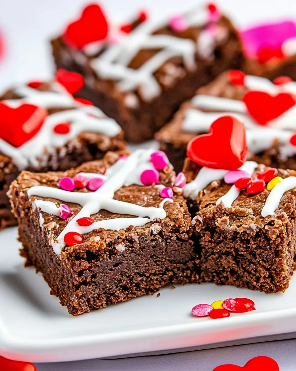 Easy Valentine Brownie Bites food shot