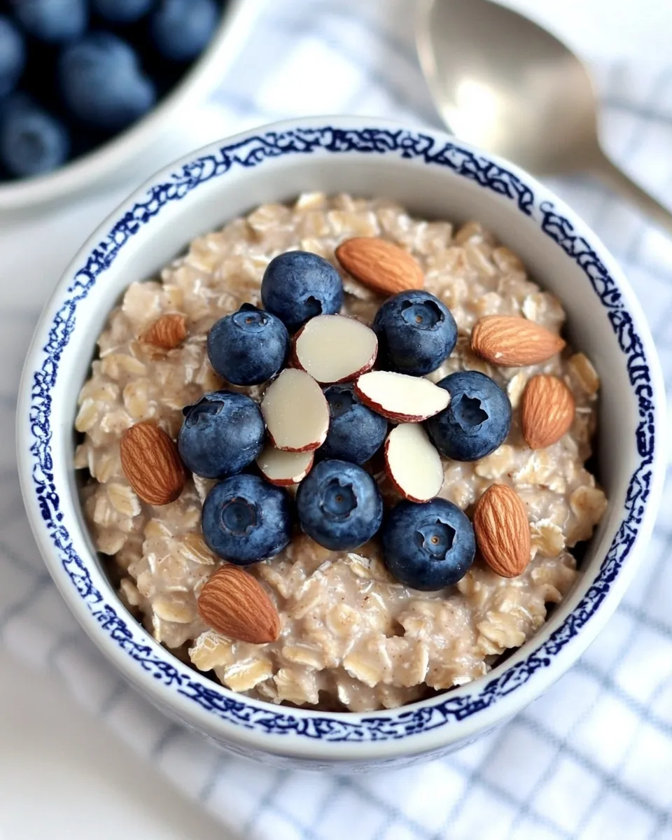 Classic Vanilla Almond Oatmeal with Blueberries image