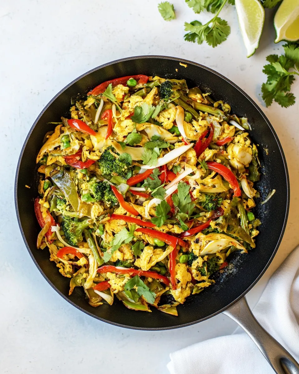 Delicious Vegetable Egg Roll Skillet shot