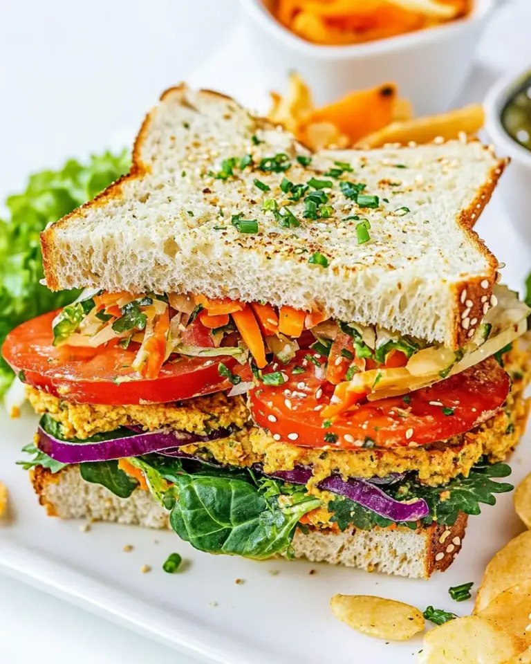 Homemade Veggie And Hummus Sandwich photo