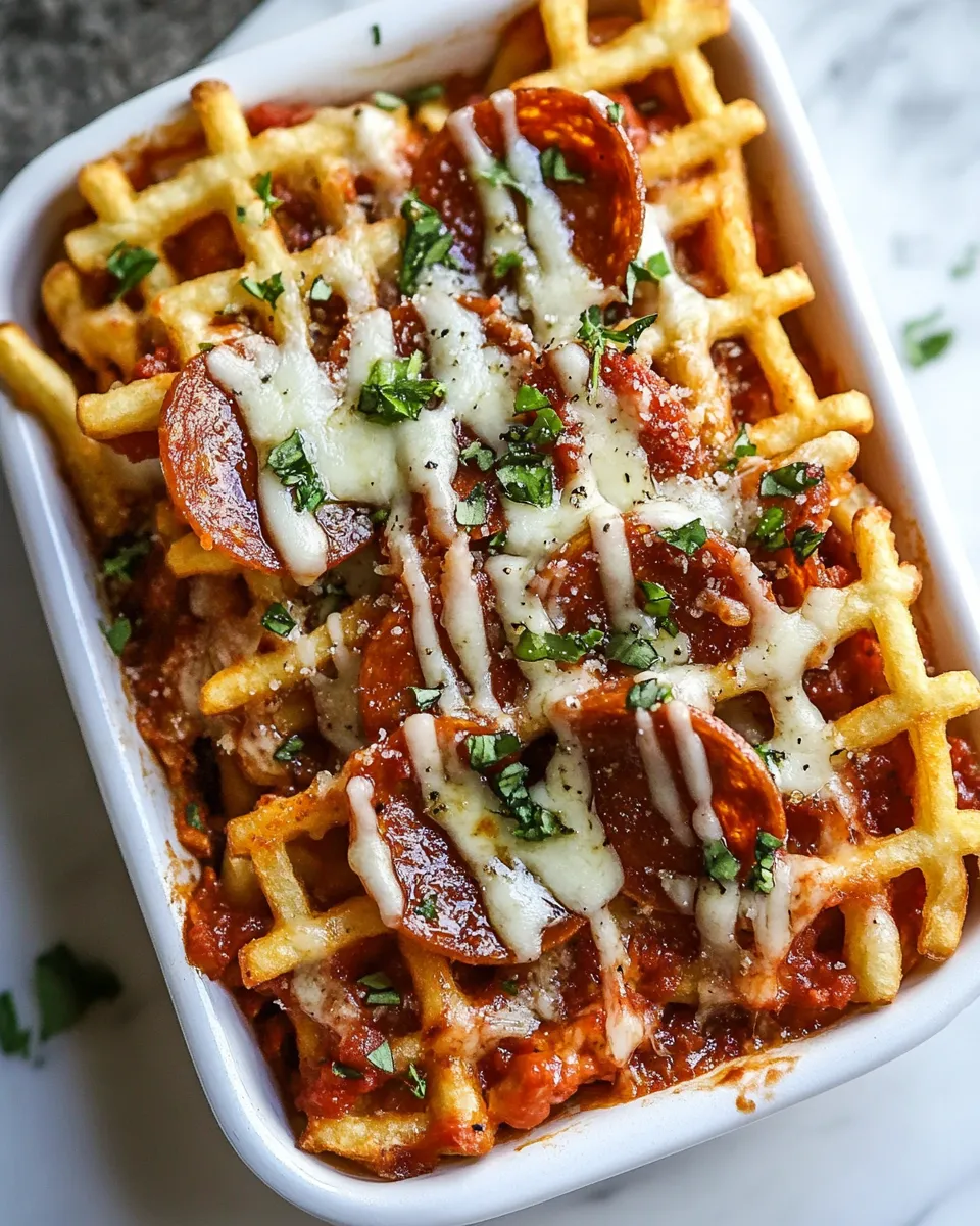 Homemade Waffled Pizza Fries photo