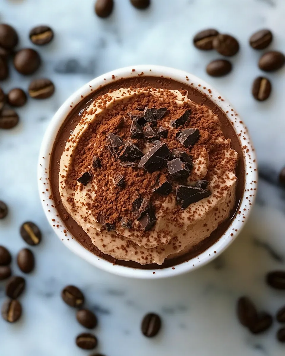 Savory Whipped Tiramisu Coffee Chocolate Mousse. recipe photo