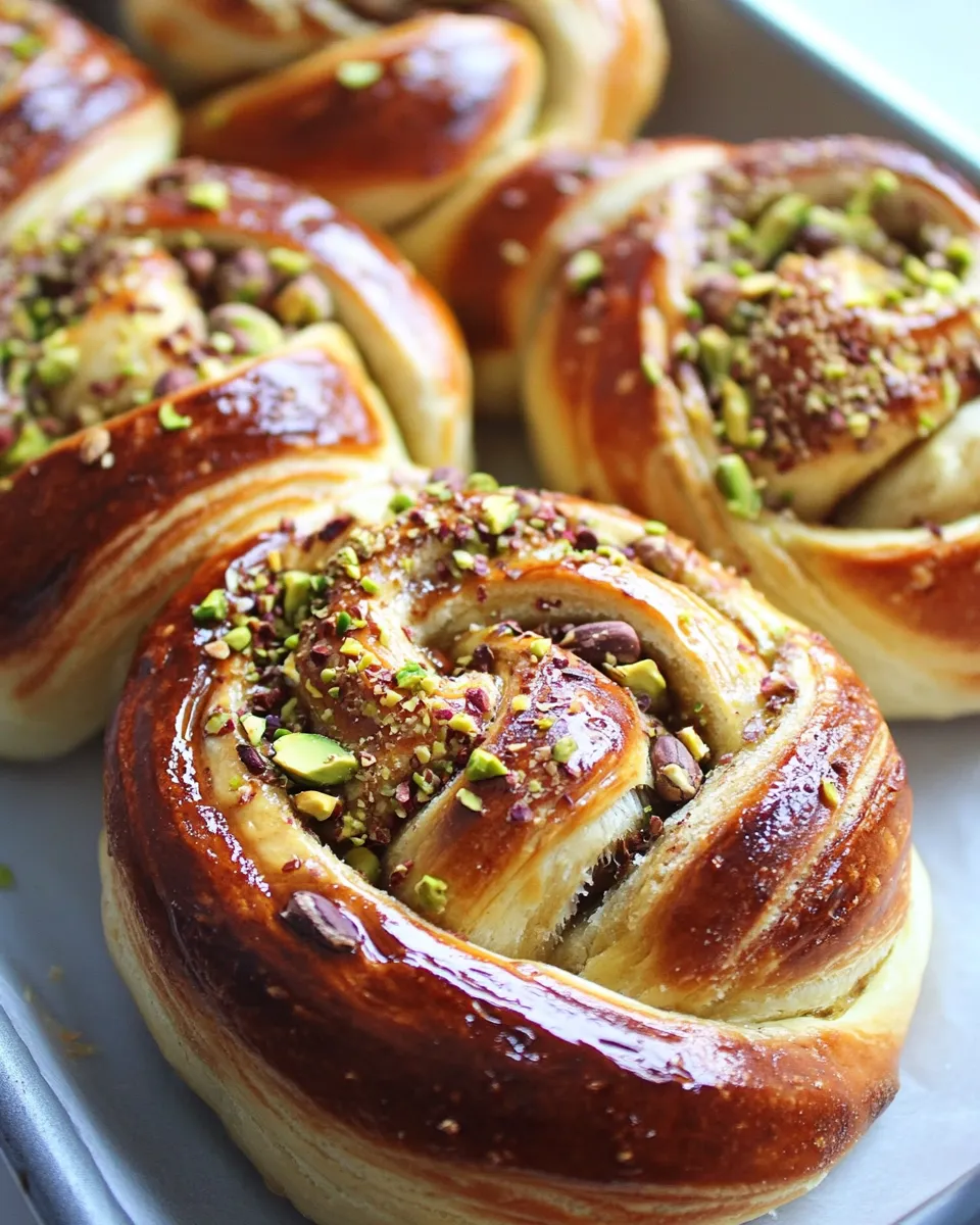 Homemade White Chocolate & Pistachio Babka Rolls photo