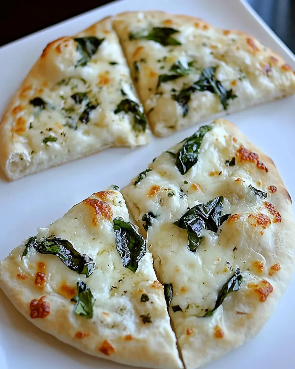 Delicious White Pita Pizza shot