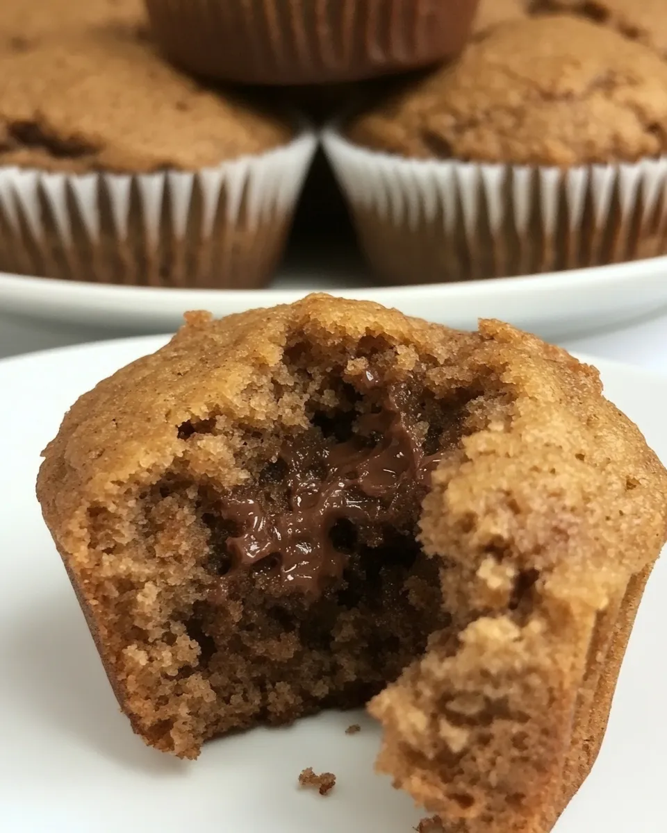 Homemade Whole Wheat Banana Nutella Muffins photo