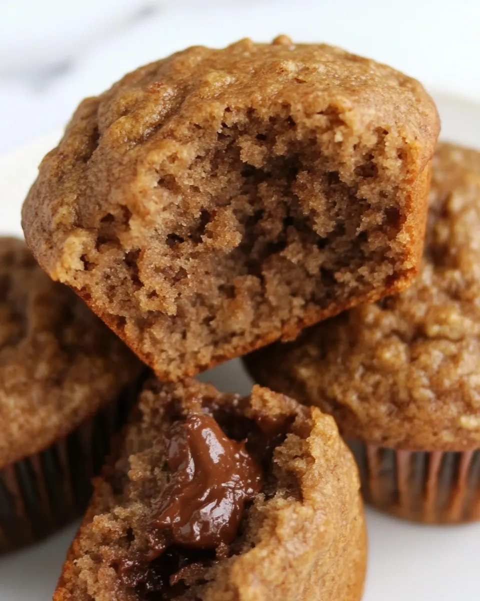 Delicious Whole Wheat Banana Nutella Muffins image