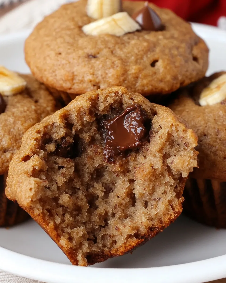 Easy Whole Wheat Banana Nutella Muffins shot