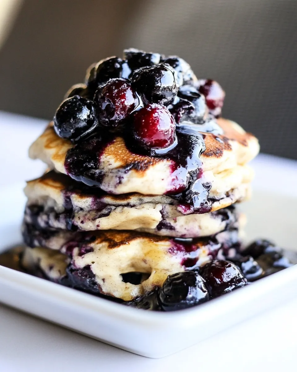 Easy Whole Wheat Cherry Vanilla Bean Pancakes. recipe image