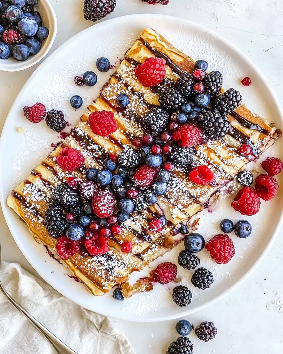 Healthy Yogurt Sheet Pan Pancakes with Mixed Berries recipe image