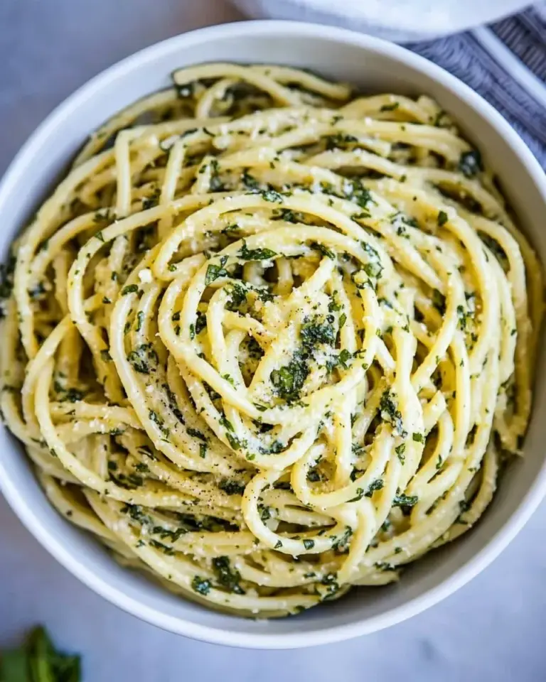 homemade 10-Minute Creamy, Buttery Herbed Bucatini. photo
